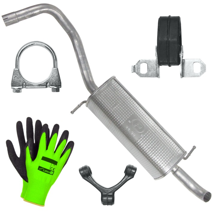 Tarie de evacuare Polmostrow, set complet, Skoda Fabia 2 II Kombi, 1.2 TSI, elemente de montaj incluse, culoare aleatorie