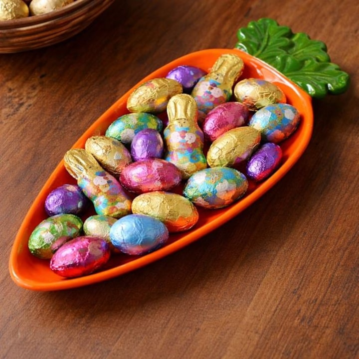 Platou Decorativ Ou Paste Ceramica Forma Morcov Portocaliu Accesoriu Masa Primavara Aranjament Tematic