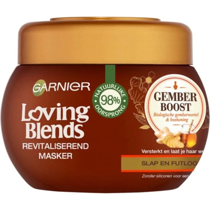 Masca de păr Garnier Loving Blends Ginger Boost 300 ml, revitalizantă, pentru păr normal