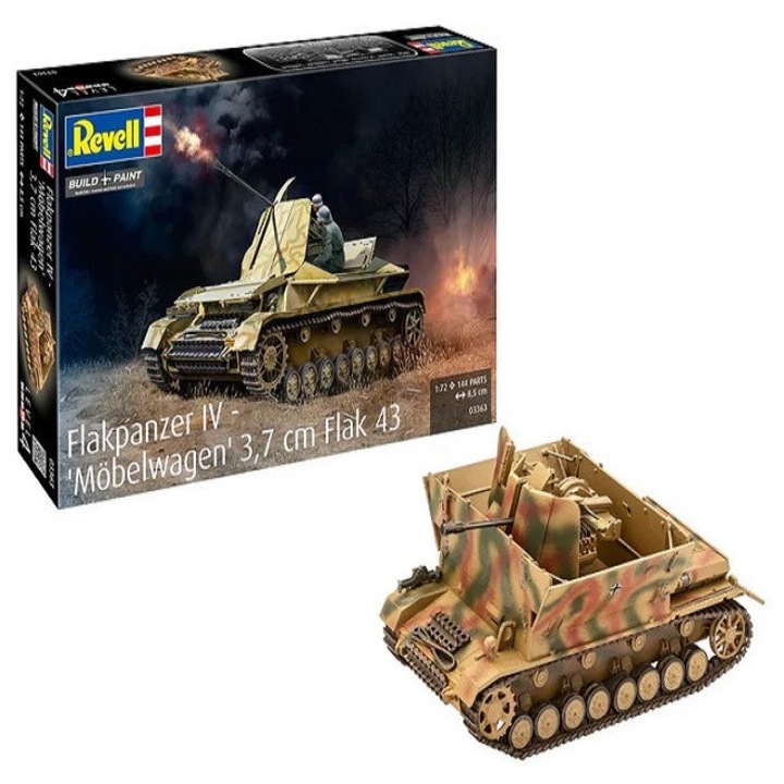 Flakpanzer IV Mobelwagen katonai makett, 1:72, 144 darab, műanyag, részletes kidolgozás