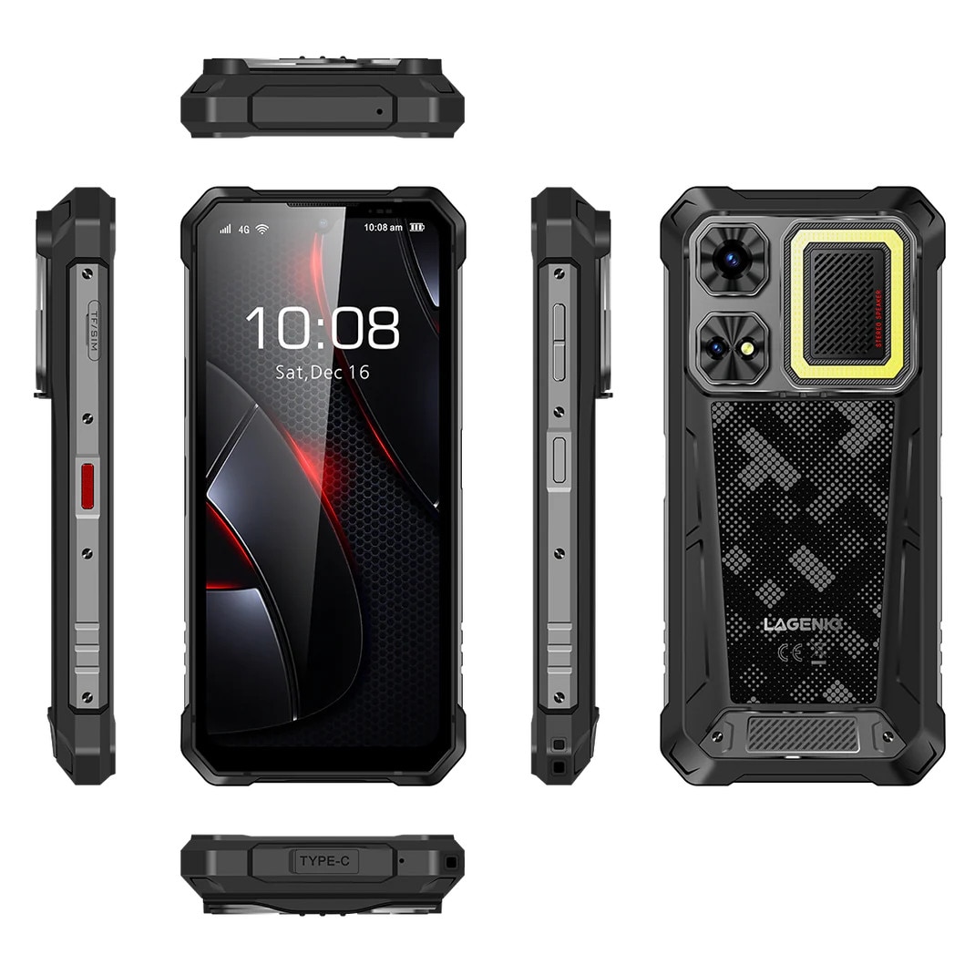 Telefon Mobil Lagenio Rhino 1 Pro, Negru, 6.9", 32GB RAM, 256GB ROM, 12000mAh, 4G, DLP