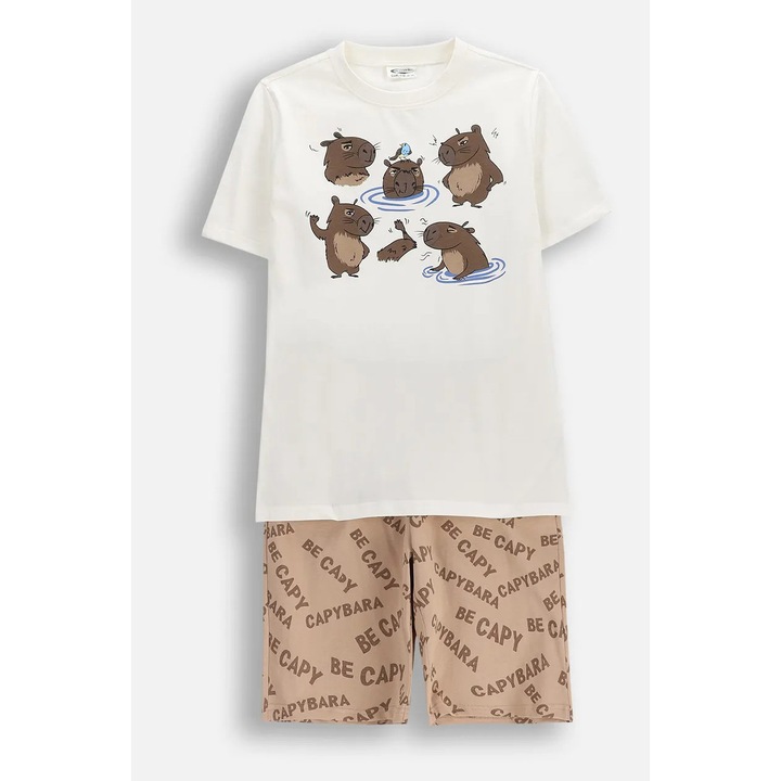 Gyerek pizsama, Coccodrillo, többszínű, pamut, szett, méret 140 CM