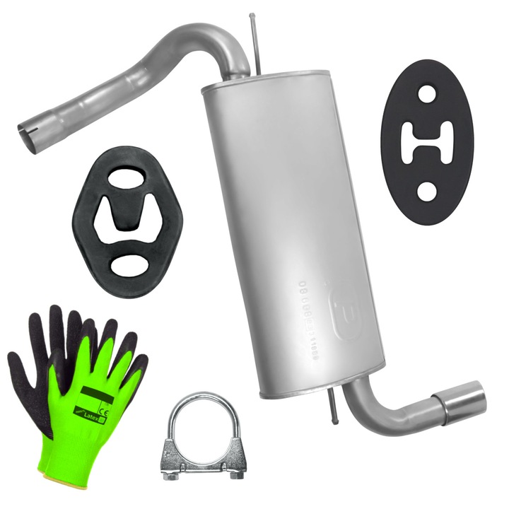 Polmostrow hátsó kipufogódob, komplett szett rögzítőelemekkel, korrózióálló, 2.0 TDCi, 2011-2014