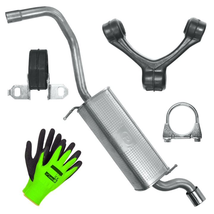 Tarie de evacuare Polmostrow, set complet, Volkswagen Polo 5 V 6R, 1.2 TSI, elemente de montaj incluse, culoare aleatorie