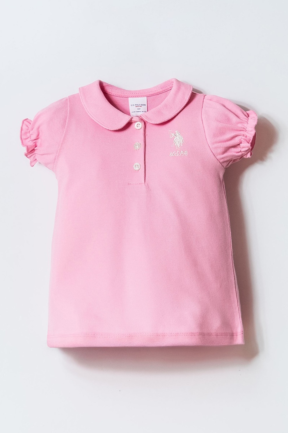 U.S. Polo Assn., Tricou cu guler Peter Pan, Roz pastel, 68-74 CM