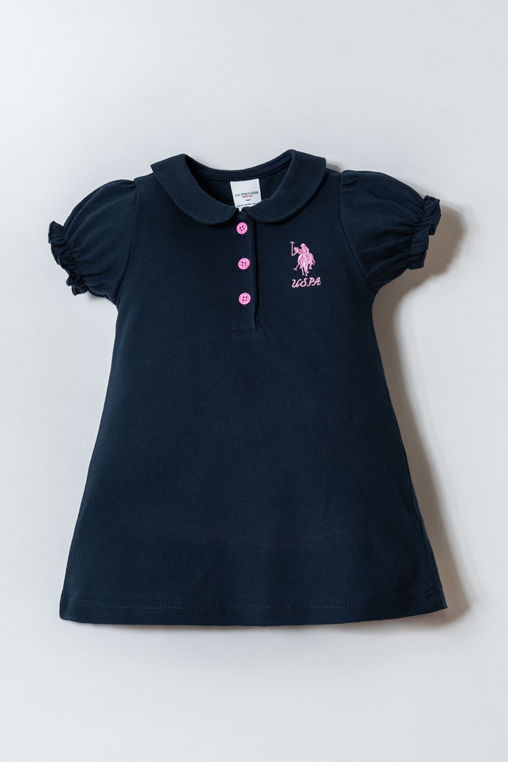 U.S. Polo Assn., Rochie cu broderie logo, Albastru ultramarin, 74-80 CM