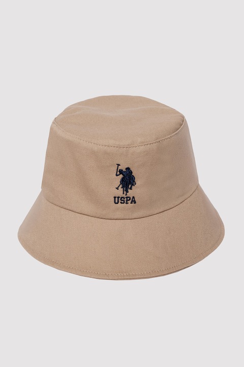 U.S. Polo Assn., Palarie bucket cu logo, Albastru ultramarin/Bej inchis