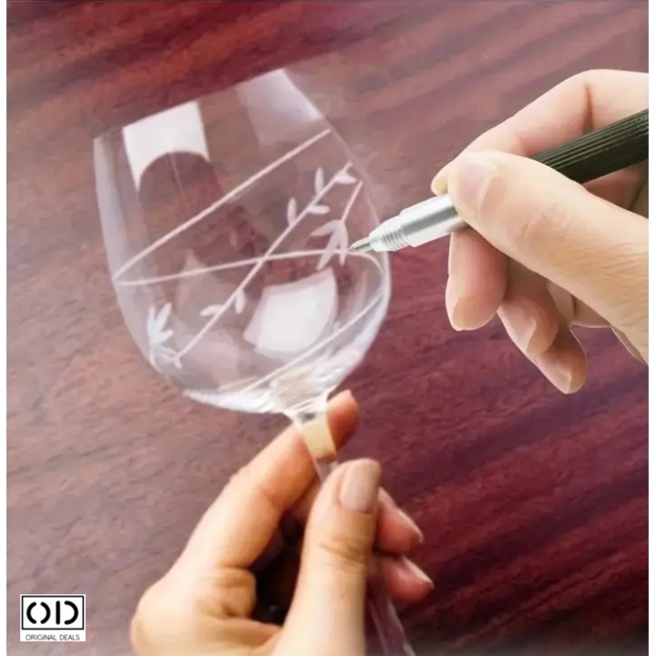 Stilou de Gravura Manuala cu Varf din Carbura de Tungsten – Gravare Metal, Sticla, Ceramica, Plastic si Lemn, Design Ergonomic, 14 cm, ORIGINAL DEALS