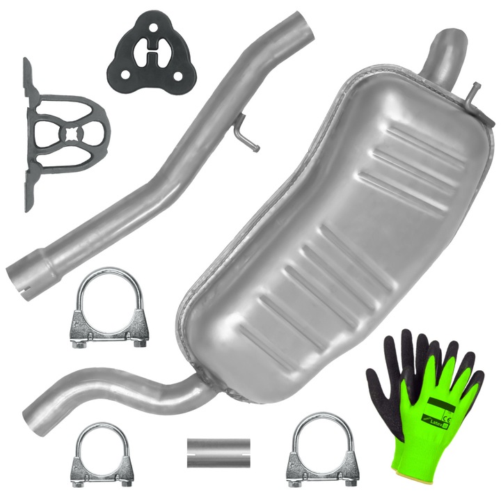 Polmostrow hátsó kipufogódob, szerelési elemekkel, BMW 3er E46 Sedan/Kombi Touring, 2.0 D, 1998-2005