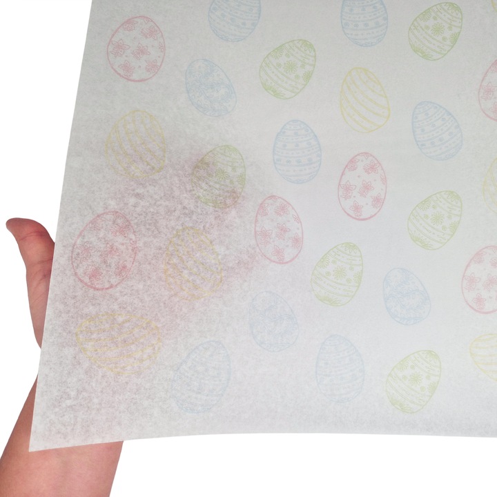 Set 25 bucati Hartie de matase model Paste Pastel Egg Delight, 28g, 50 x 75cm