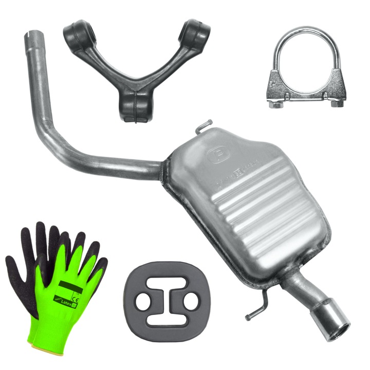 Toba finala, Polmostrow set complet cu elemente de montaj, rezistent la coroziune, 1.6, Audi A4 B7 Sedan/Kombi Avant