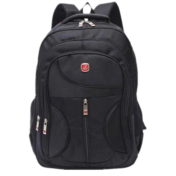 Rucsac multifunctional, pentru scoala, calatorii, laptop, nailon/poliester, durabil, compartimente multiple, 31 x 15 x 45 cm, negru, Dactylion®