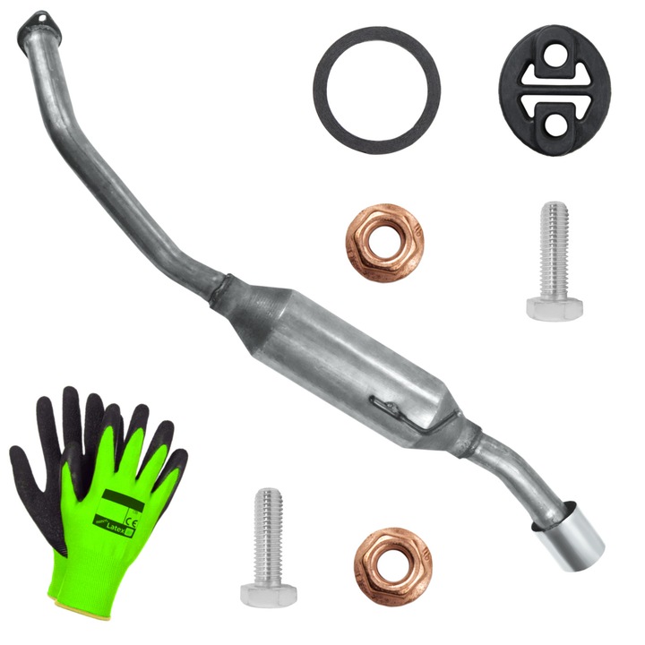 Tarie de evacuare Polmostrow, set complet, Toyota Corolla E14/E15 Sedan, 1.33-1.6, elemente montaj incluse, culoare aleatorie