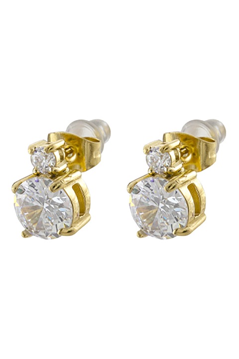 Loisir by Oxette, 18 karátos aranybevonatú fülbevaló cirkóniával, Aranyszín