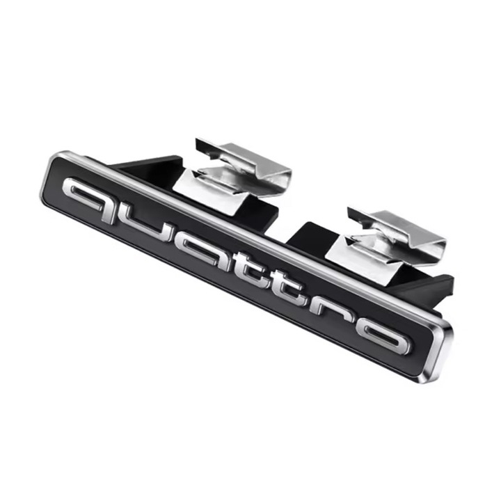 Audi Quattro embléma első hűtőrácshoz, fekete króm