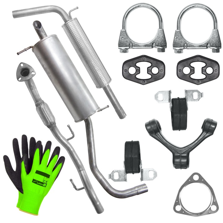 Set sistem de evacuare Polmostrow pentru Seat Ibiza 3 III 6L 1.4 Hatchback, 2006-2009, elemente montaj incluse, rezistent la coroziune