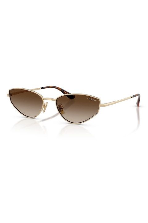 VOGUE EYEWEAR, Слънчеви очила Cat-eye с метална рамка, 56-18-140, Златист/Кафяв