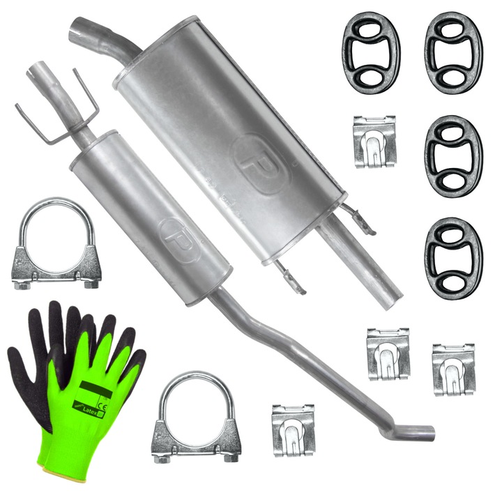 Set toba finala si toba intermediara POLMOSTRÓW pentru Opel Corsa 2 II B 93 - 00 1.2 / 1.4 / 1.5 D / 1.6 / 1.7 D