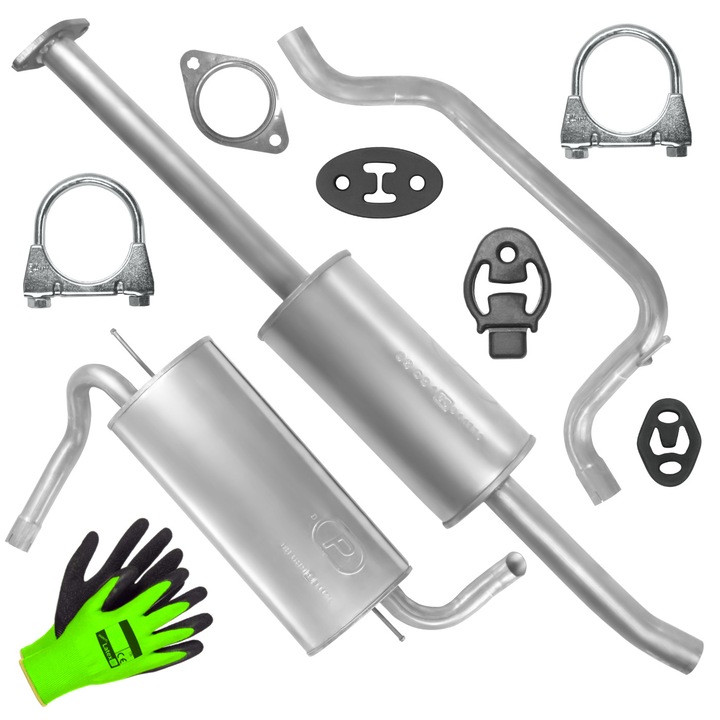 Set sistem de evacuare Polmostrow pentru Ford Focus 3 III MK3 1.6 Hatchback 2011-2018, elemente montaj incluse, rezistenta la coroziune, dimensiuni variate.