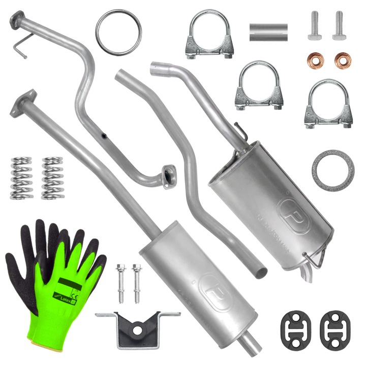 Set teava colector si toba centrala/finala POLMOSTRÓW pentru Nissan Micra 3 III K12 05 - 10 1.2 / 1.4 Hatchback