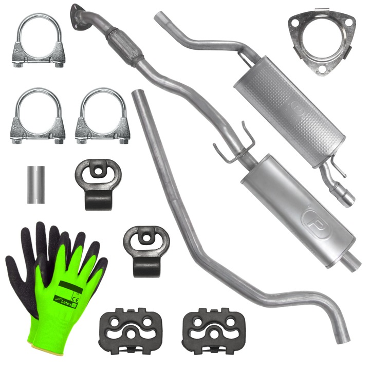 Set sistem de evacuare Polmostrow pentru Opel Corsa 4 IV D 1.4 Hatchback 2010-2014, elemente montaj incluse