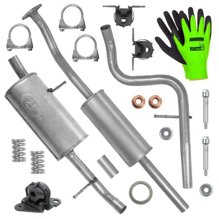 Set sistem de evacuare Polmostrow pentru Citroen C3 1 I 1.6 Hatchback, elemente montaj incluse, rezistent la coroziune, 2003-2010