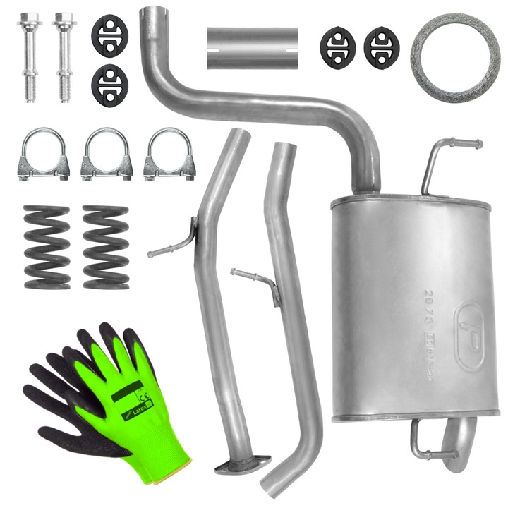 Set sistem de evacuare Polmostrow pentru Toyota Avensis 3 III T27 1.6 1.8 2.0 Sedan Kombi, elemente montaj incluse, rezistent la coroziune
