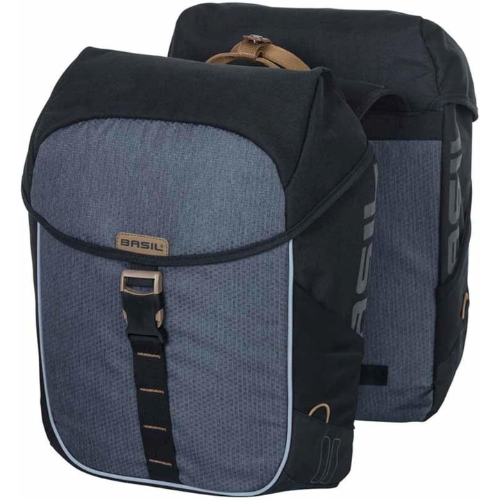 Geantă dublă Basil Miles, impermeabilă, 32L, neagră, design elegant