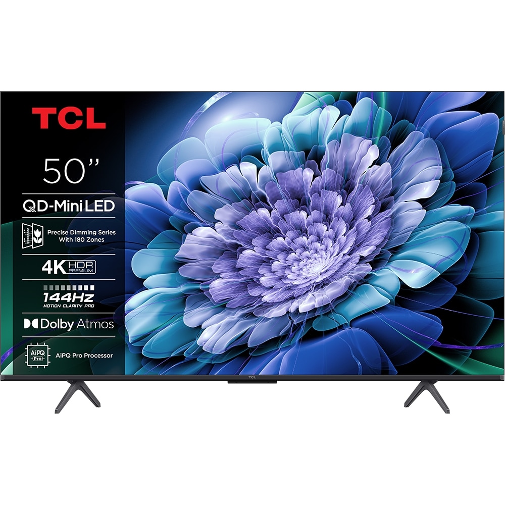 Televizor Mini Led Smart TCL 50C69K, Ultra HD 4K, HDR, 126 cm, Clasa E, Negru