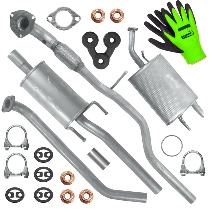 Set sistem de evacuare Polmostrow pentru Chevrolet Spark 3 III 1.0/1.2 Hatchback, elemente montaj incluse, rezistenta la coroziune, 2009-2015