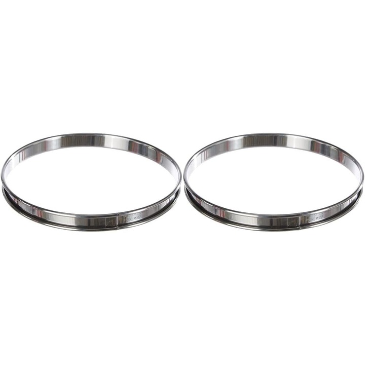 Set 2 Inele Tort Rotunde Inox 20cm, Argintiu