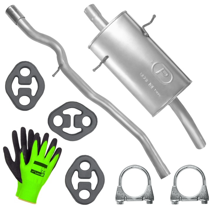 Set sistem de evacuare, Polmostrow, pentru Mercedes-Benz A-Klasse W169 2.0 CDI Hatchback, elemente montaj incluse, rezistenta la coroziune