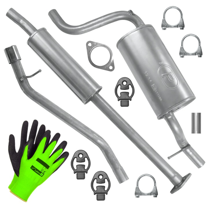 Set sistem de evacuare Polmostrow pentru Mazda 3 1 I BK 1.3/1.6 Hatchback/Sedan, elemente montaj incluse, 2003-2014