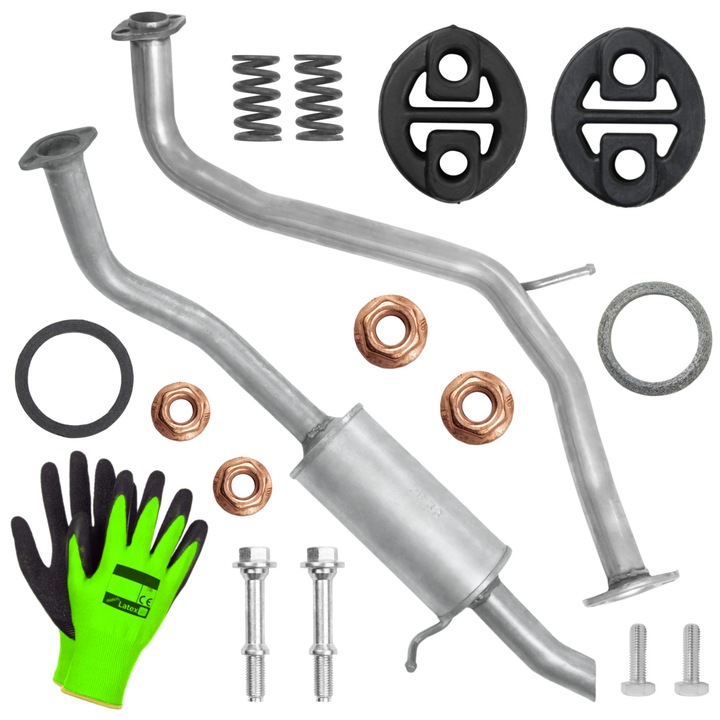 Set sistem de evacuare Polmostrow pentru Toyota Auris 1 I E150 2.0 D-4D Hatchback, elemente montaj incluse, rezistenta la coroziune, dimensiuni variate.