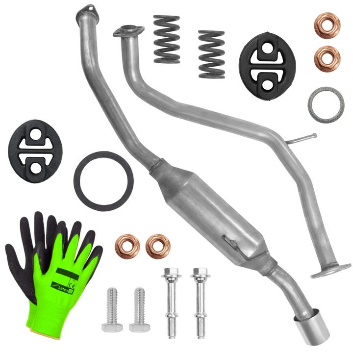 Set sistem de evacuare, Polmostrow, pentru Toyota Corolla E14/E15 1.33/1.4/1.6 Sedan, elemente montaj incluse