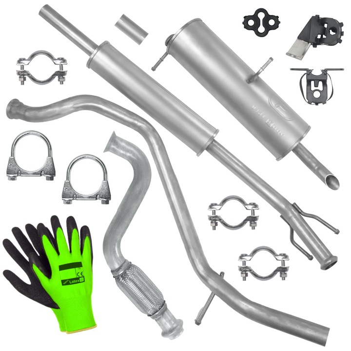 Set sistem de evacuare Polmostrow pentru Peugeot 307 1.4 Hatchback/Kombi, elemente montaj incluse, rezistenta la coroziune, 2003-2008
