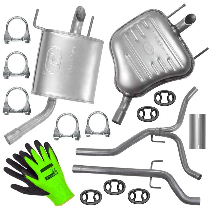 Set sistem de evacuare Polmostrow pentru Opel Vectra 3 III C 2.0 T, elemente de montaj incluse, rezistenta la coroziune, 2003-2009