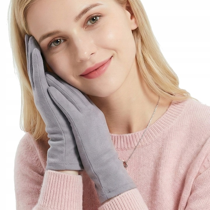 Női téli érintőképernyős kesztyű, szürke