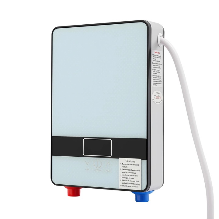 Incalzitor de apa electric instantaneu, 6500W, LED, alb