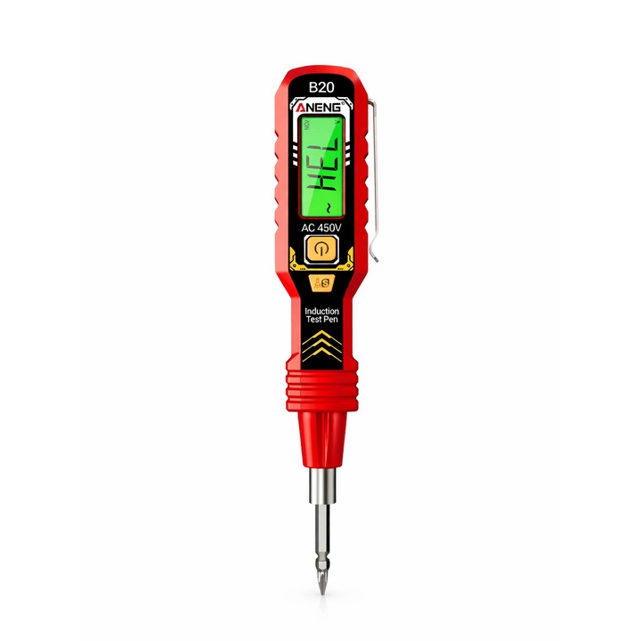 Tester Tensiune cu Surubelnita Dublu Capat ANENG B20 – Non-Contact 30-1000V & Contact 11-450V, Detector Faza/Nul
