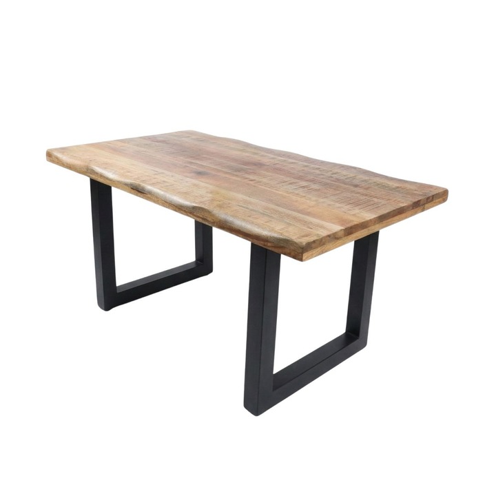 Masa de dining din lemn de mango 140x90 cm Tropical U Live Edge Look Haro