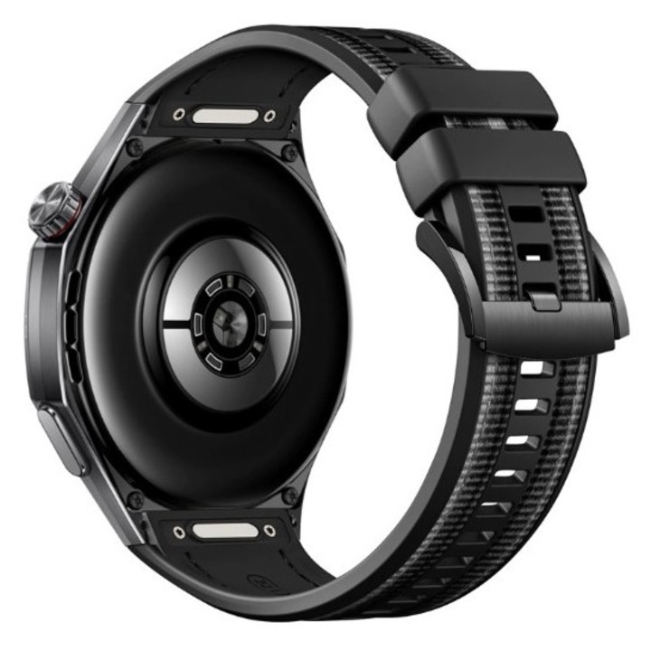 Curea Ceas 22mm compatibila Huawei Watch GT6 Pro (46mm), PHN Mag, Silicon cu Insertie Textila, Negru