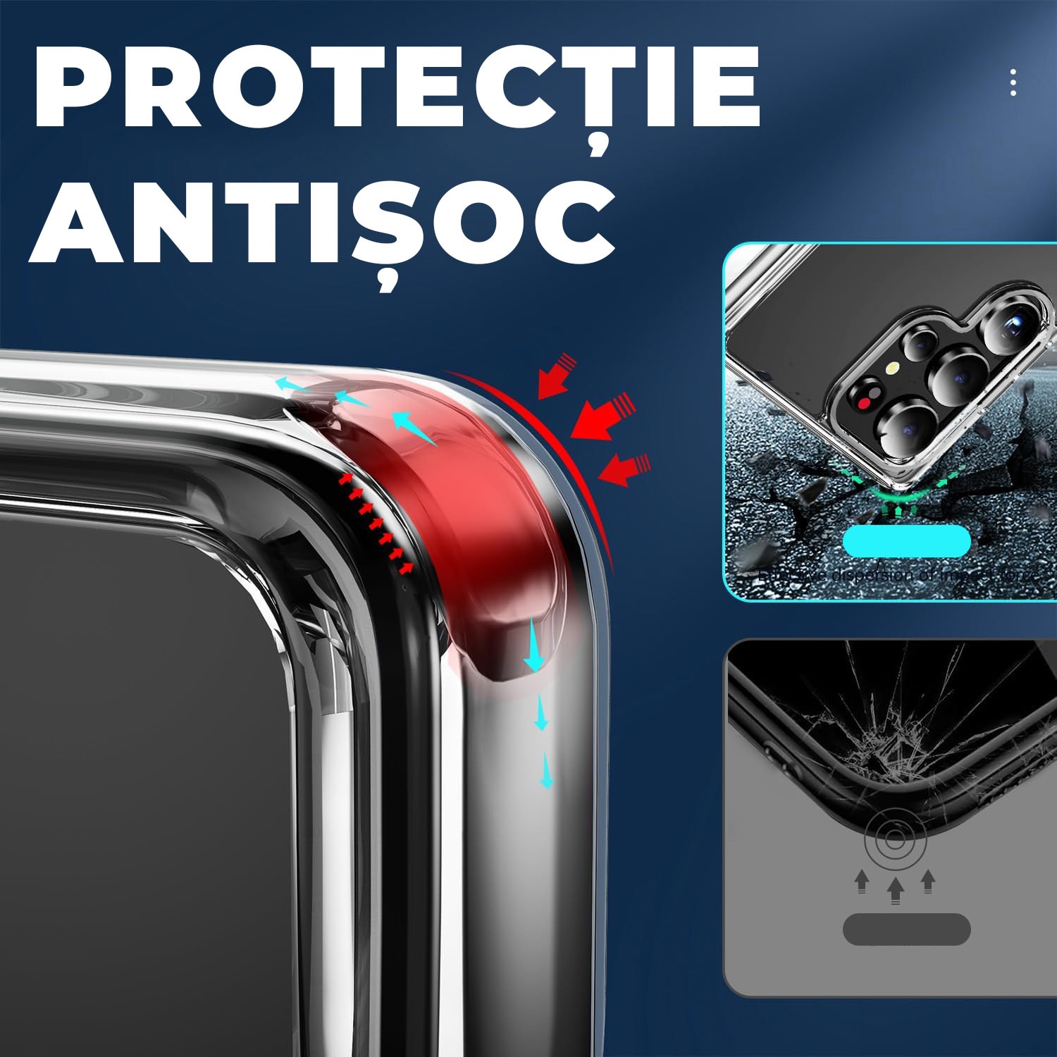 Husa pentru Samsung Galaxy S26 Ultra Daden® Transparent Clear, Protectie Camera, Antisoc, Transparenta