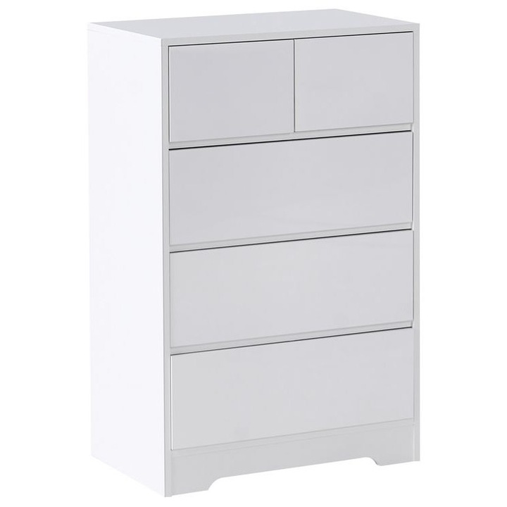 Comoda cu 5 sertare Alberta Alb