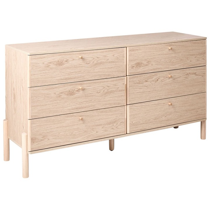 Comoda cu 6 sertare Collins Maro deschis