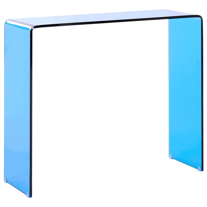 Masa consola Kendall Sticla securizata Albastru