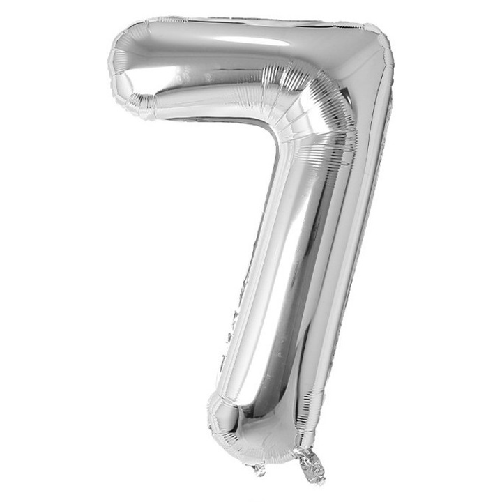 Fólia lufi szám, 102cm, Ezüst