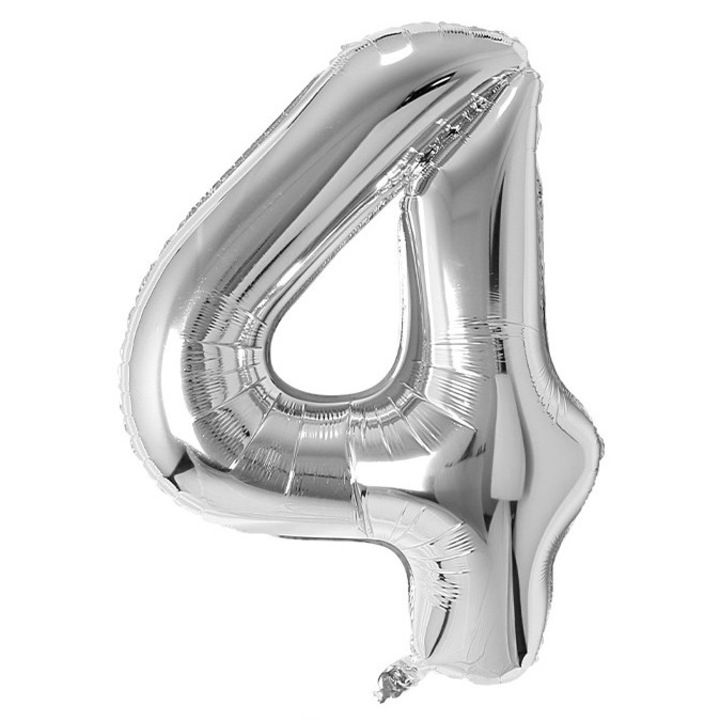 Fólia lufi szám, 102cm, Ezüst