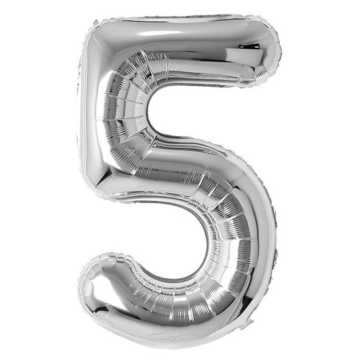 Fólia lufi szám, 102cm, Ezüst