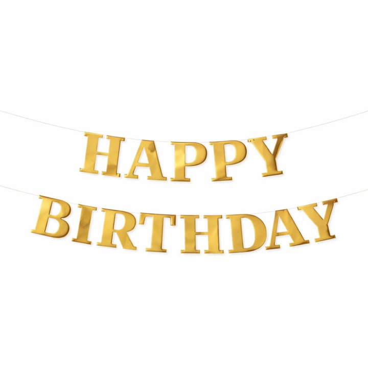 Декоративен банер Честит рожден ден Злато